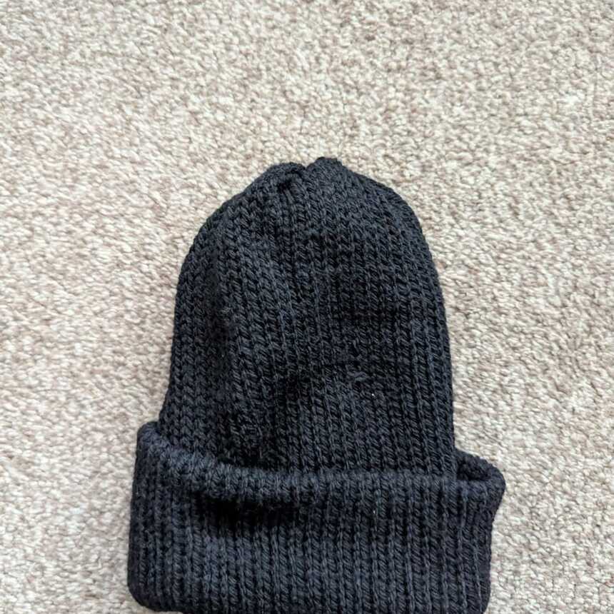 Black handmade beanie