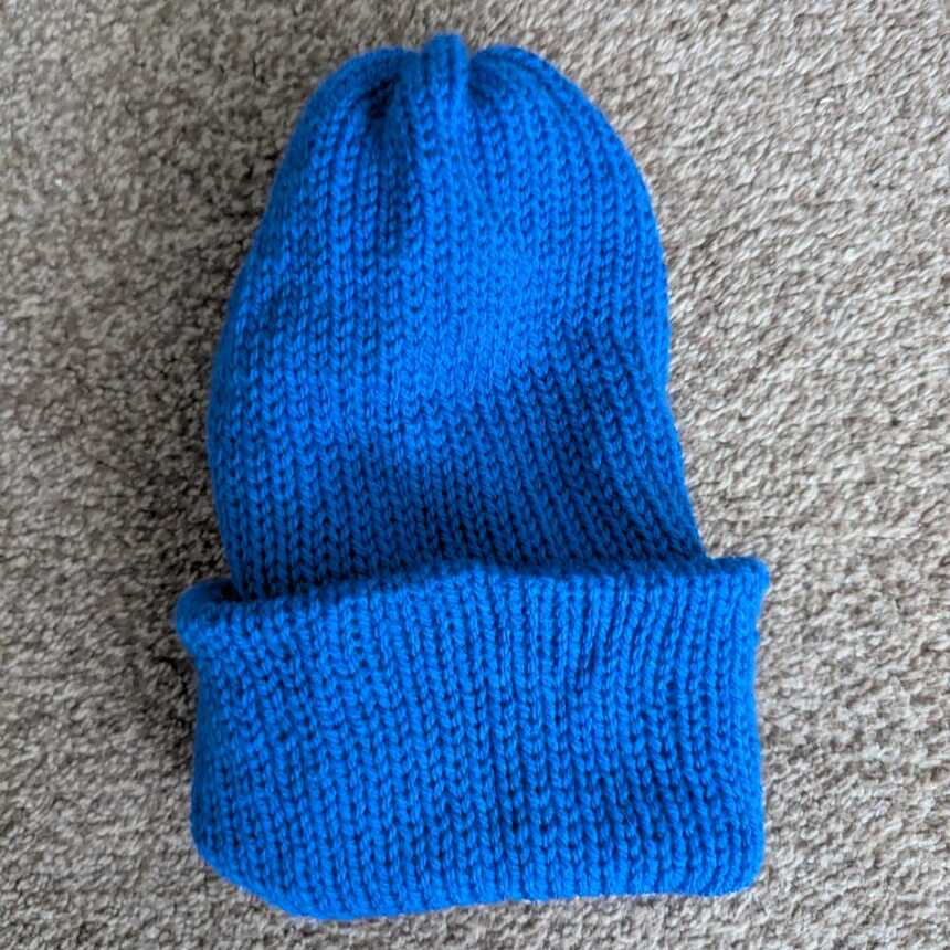 Royal Blue handmade beanie