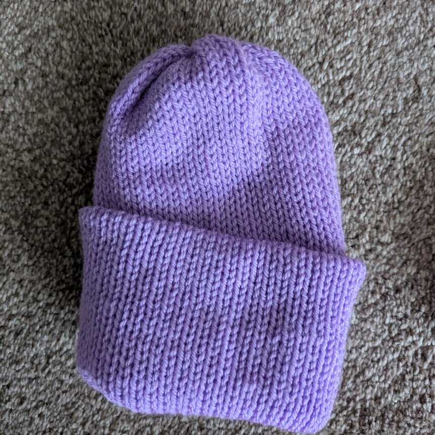 Purple handmade beanie