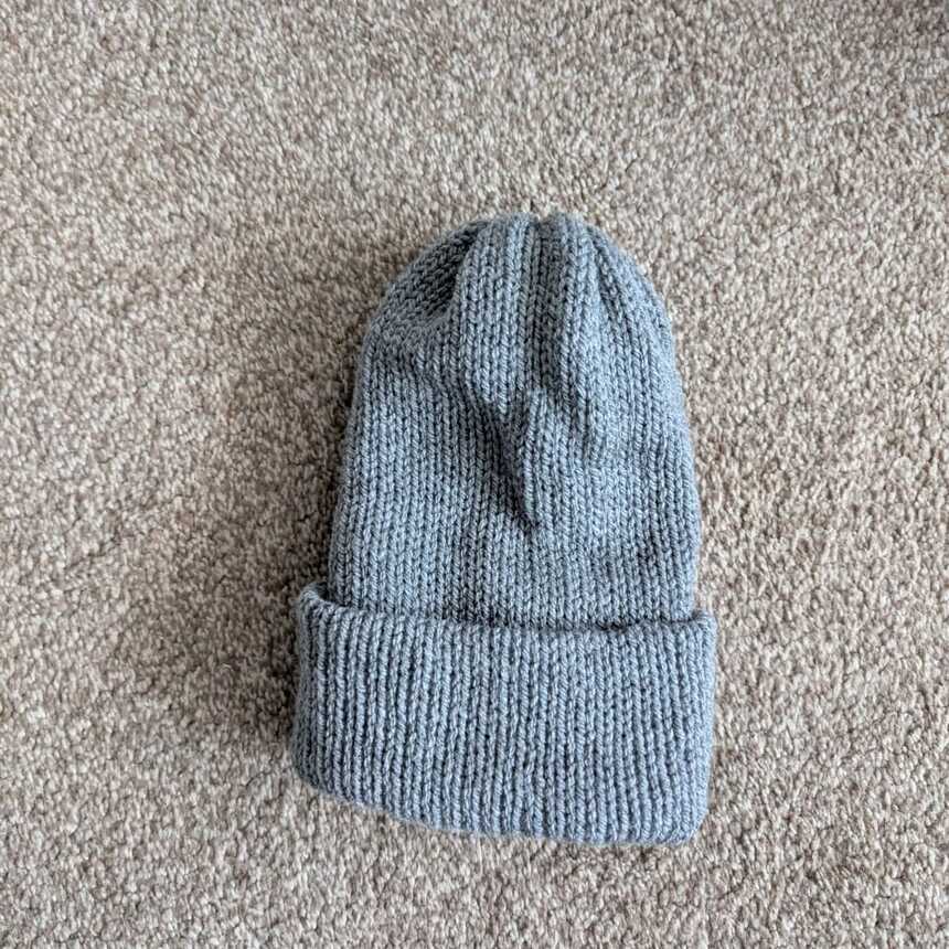 Grey handmade beanie
