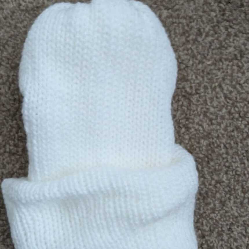 White handmade beanie