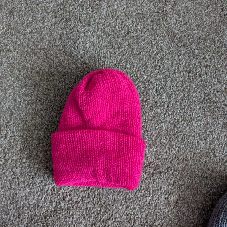 Pink handmade beanie